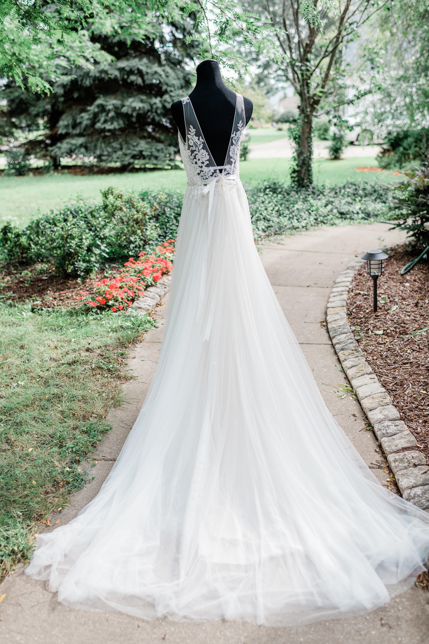 White lacey wedding dress