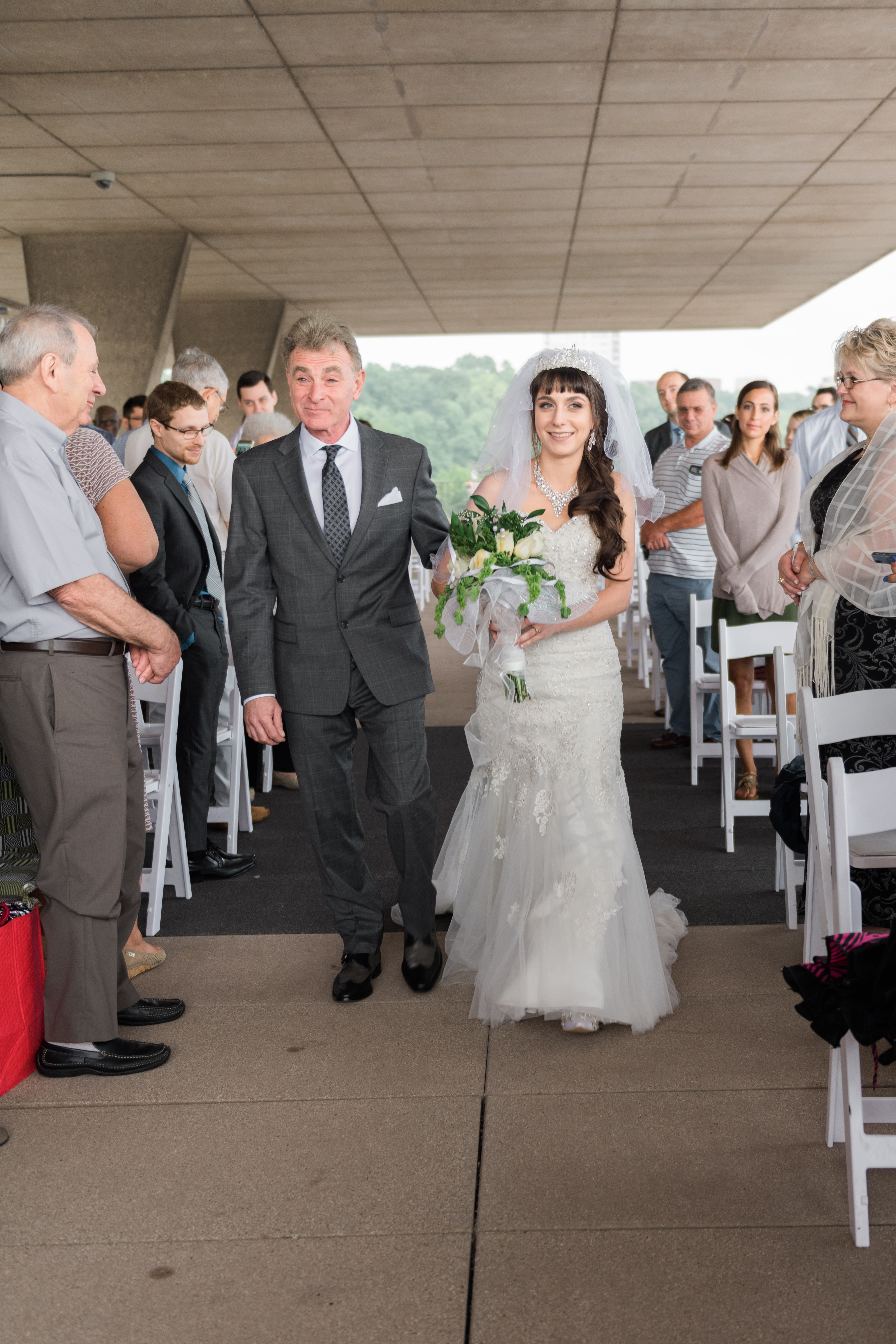 Bride walking down the aisle with her father