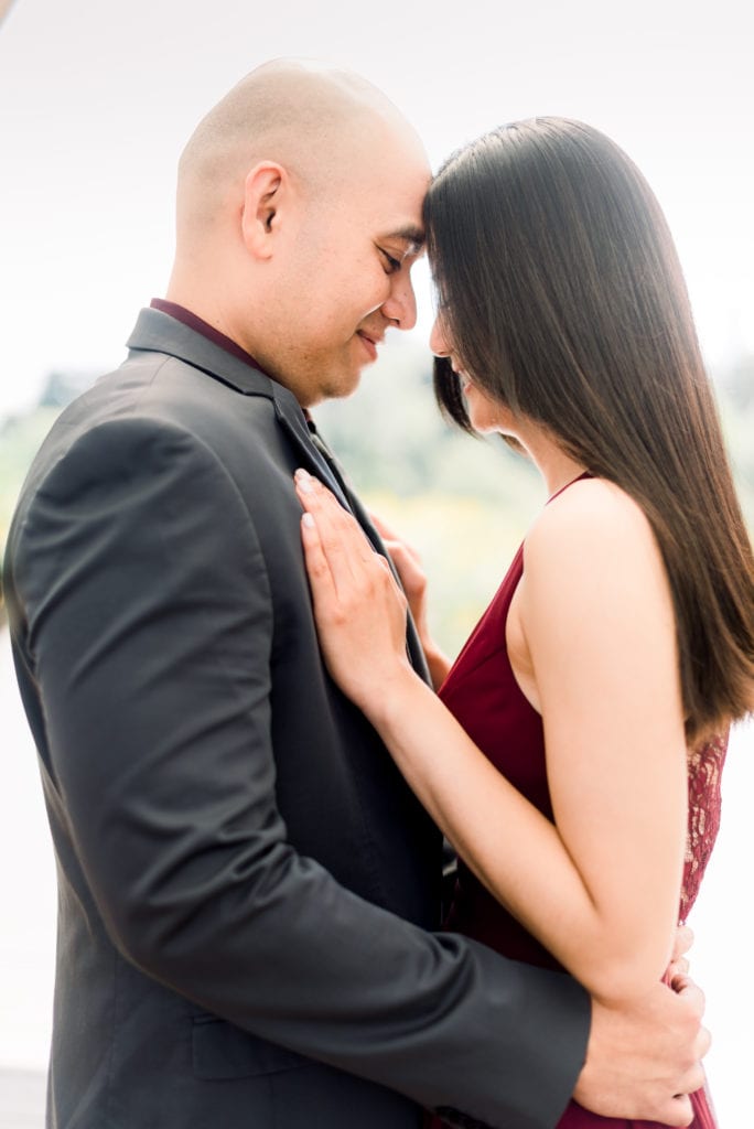 Couple facing each other
