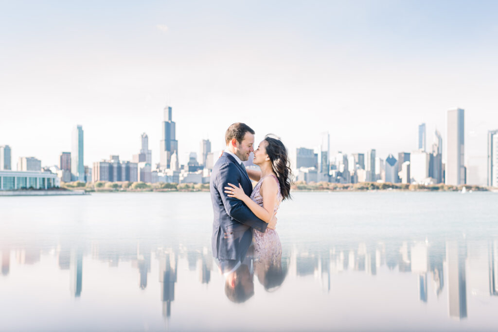 Chicago skyline from Adler Planetarium on the lakefront