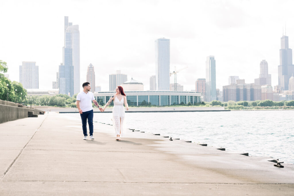 Chicago skyline from Adler Planetarium on the lakefront